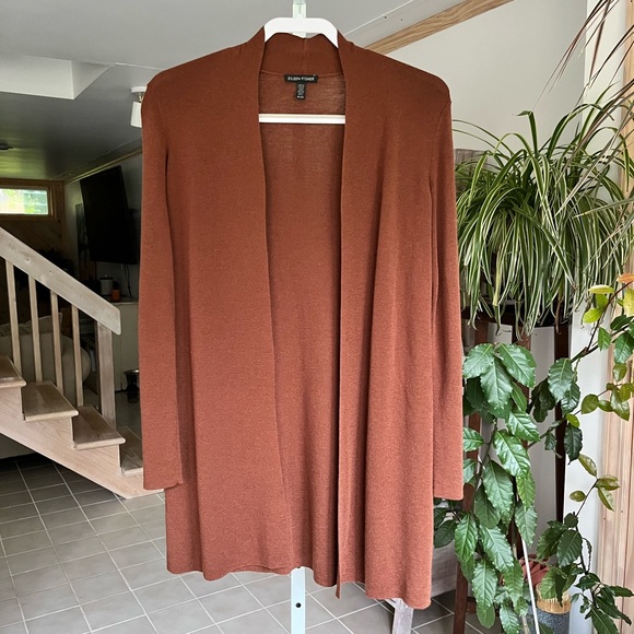 Eileen Fisher Sweaters - Eileen Fisher Tan Superfine Merino Wool Open Cardigan Sweater Size XS